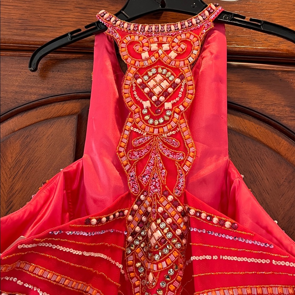 🆕 Rachel Allan Perfect Angels Beaded Halter A-Line Gown Prom Dress size 22 - Picture 7 of 14